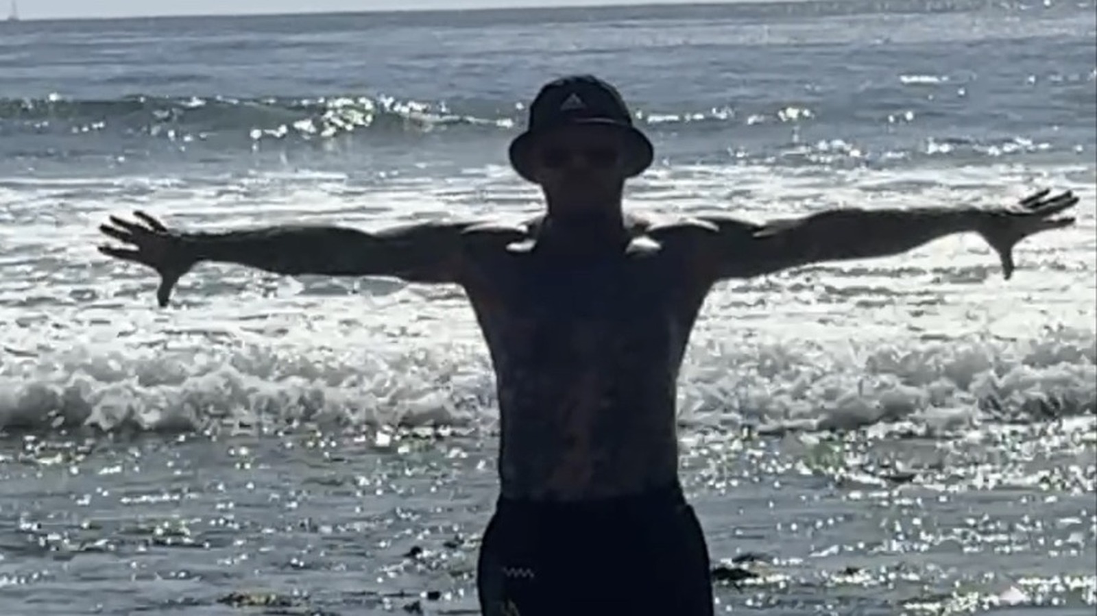 Shaun Anderson practicing KCJK Korean Tai Chi breathwork at Laguna Beach
